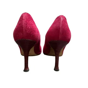 Manolo Blahnik‎ vintage red Suede Pointed Toe Black 38 professional quiet luxury thumbnail 5