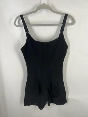 SHAPERX Fitness Black Zip Front Tummy Control Butt Lifter Faja Bodysuit M thumbnail 9
