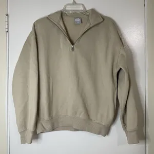 Aritzia TNA cozy fleece half zip pullover tan beige relaxed sweatshirt size XS 1 thumbnail 1