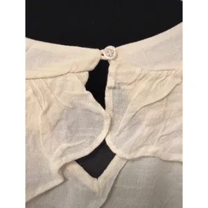 NWT Tulip B Ivory Cold Shoulder Ruffle Rayon Blouse Women's Large Boho thumbnail 7