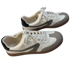 Dolce Vita Voyage Mixed-Media Retro Sneakers Ivory/Beige/Charcoal - Size 8.5 thumbnail 1