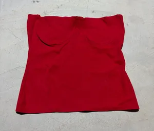 Zara NWT Strapless Red tube Top medium MSRP$30 thumbnail 1