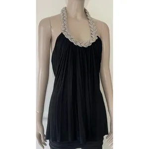 Cable & Gauge Black Braided Chain Halter Top thumbnail 6