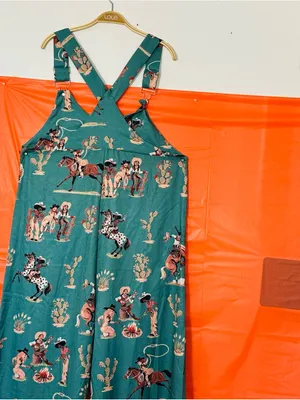 Teal Western Print Wide-Leg Jumpsuit thumbnail 13