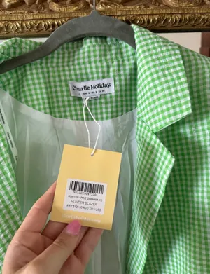 Anthropologie Charlie holiday checkered blazer thumbnail 2