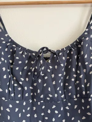 Abercrombie & Fitch Mini Polka Dot Dress Size Small Gray White thumbnail 4