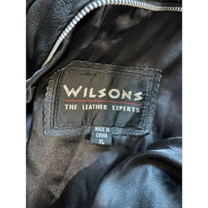 Vintage Wilsons Leather Coat Jacket Black Belted Y2K City Chic Womens XL Edgy thumbnail 7