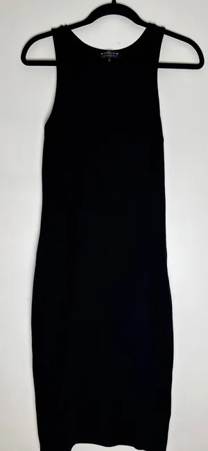 Cotton On Womens Small Black Sleeveless Racerback Ribbed Bodycon Midi Dress thumbnail 1