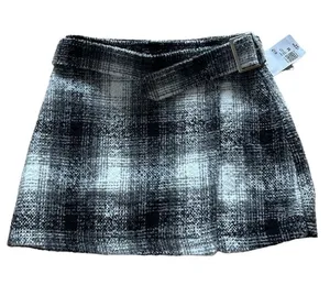 Forever 21 Black Gray White Belted Mini Skirt Medium thumbnail 1