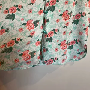 Vintage Victoria's Secret Gold Label Pajama Shirt Robe Button Front Floral Small thumbnail 4