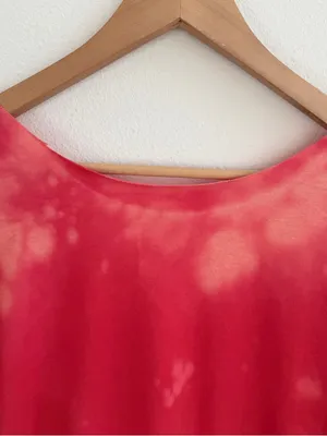 Red and pink coral off-the-shoulder bleached t-shirt thumbnail 6