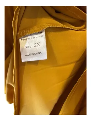 Women’s Satin Nightgown in Golden Mustard Yellow thumbnail 3
