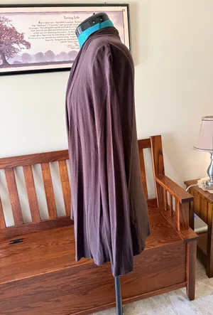 Emma's Closet Brown Solid V-Neck Open Front Long Sleeve Cardigan Women's M thumbnail 2