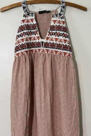 THML Floral Print Halter Dress with Embroidered Neckline, Size XS thumbnail 1