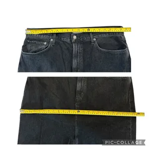 NEW Agolde Leif Front Slit Denim Maxi Skirt Spider Black Size 32 Casual $238 thumbnail 9