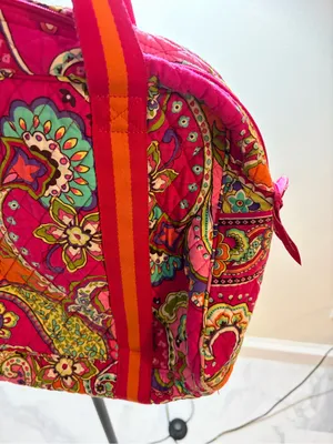 Vera Bradley Quilted Floral Weekender Bag in Magenta Pink thumbnail 4