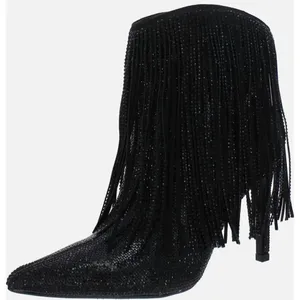 INC Boots Size 5.5 Black Western Ankle‎ Booties Pointed Toe Evening Shoes NEW thumbnail 1