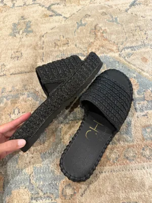 black platform sandals Size 9 thumbnail 2