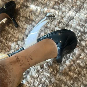 Jimmy Choo Cream Multi-Toned Patent Leather Slingback Heels Size 37.5 thumbnail 6