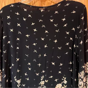 Billabong Just Like You Long-Sleeve Gauzy Rayon Mini Dress Off Black‎ Size Large thumbnail 11