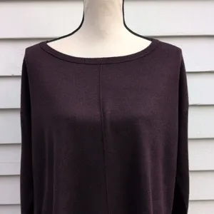 LOFT Mixed Media Sweater | Loft Maroon Mixed Media Sweater thumbnail 2