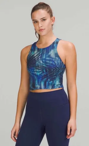 lululemon athletica Invigorate Training Tank Top Blue & Navy Abstract thumbnail 1