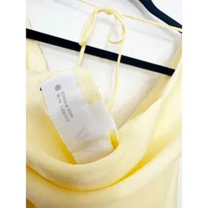 Zara Butter Yellow Satin Cowl Neck Midi Slip Dress Size Large Cocktail Wedding thumbnail 6