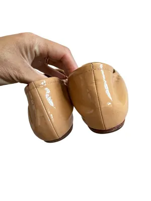 VERA WANG Nude Beige Patent Leather Ballerina Ballet Flats Size 8.5 thumbnail 8