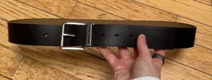 Michael Kors Black Leather Belt with Silver Buckle thumbnail 1