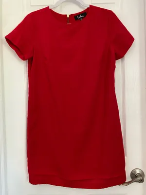 Lulu's Shift and Shout Red Shift Dress Excellent Condition Size XS thumbnail 7