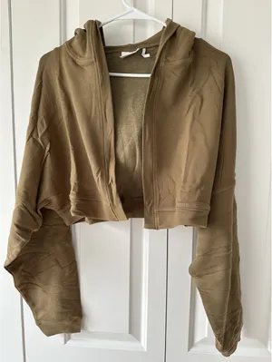 UO Soft Serve Terry Hooded Shrug Urban Outfitters Olive Small thumbnail 5