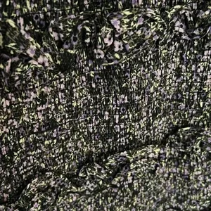 Olivaceous Purple Floral Print‎ Tiered Ruffle Smocked Mini Dress Medium thumbnail 5