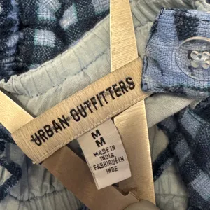 Urban Outfitters Blue Gingham Sunburst Lace Up Mini Dress Medium Summer thumbnail 8