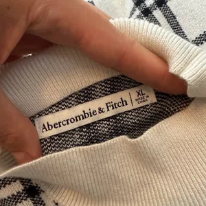 Abercrombie & Fitch Plaid Knit Pullover Turtleneck Sweater‎ Black & White Sz XL thumbnail 5