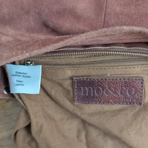 Mo & Co Suede leather Crossbody Bag Brown thumbnail 2