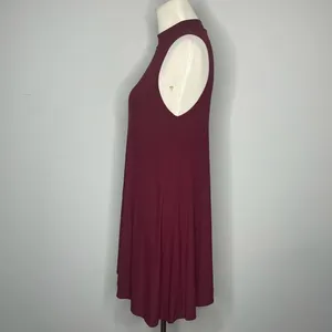 Ambiance- Maroon Ribbed Halter Dress thumbnail 4