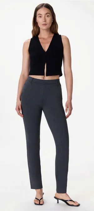 Quince Ultra-Stretch Ponte Straight Leg Pants gray sz M new NWT travel minimalis thumbnail 1