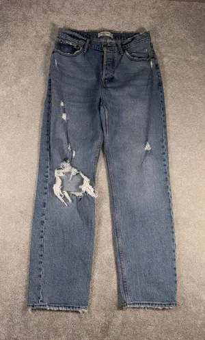 Abercrombie & Fitch Women's Jeans 28/6r The Dad High Rise Button Fly Distressed thumbnail 1