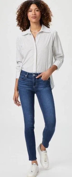 Paige Verdugo Ankle Blue Dark Wash Skinny Jeans thumbnail 1