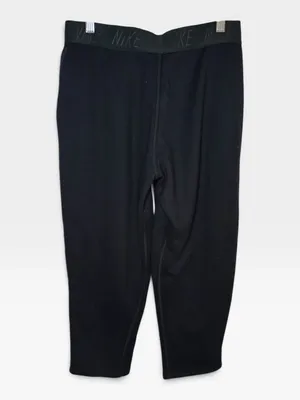 Nike Dri-FIT Black Cropped Athletic Pants Sweatpants Logo Waistband MEDIUM thumbnail 3