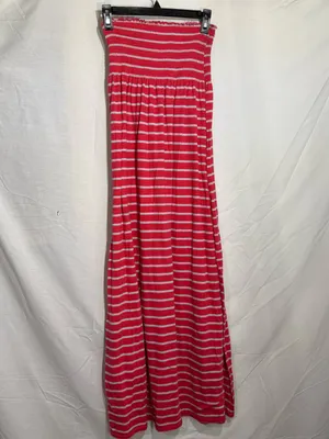 Faded Glory Orange Strapless Striped Maxi Dress Size Medium thumbnail 2