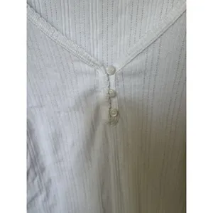 American Eagle Women's White Long Sleeve Shirt Small Ribbed Pattern 3-buttons thumbnail 4
