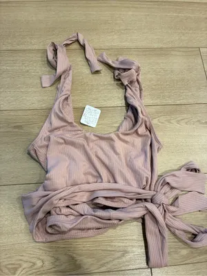 NWT Free People Women’s Liz Wrap Tank Top Pink Mauve Size S thumbnail 6