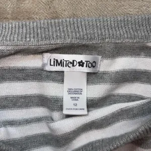 Vintage Y2K Limited Too Grey White Striped Cropped Sweater Top Size 12 Girls thumbnail 4