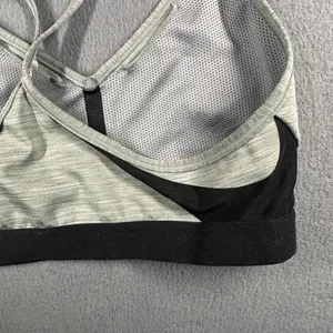 Nike Sports Bra Womens Small Gray‎ Black Dri-FIT Strappy Crossback Athletic thumbnail 9
