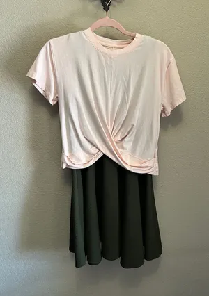 CALIA by Carrie Underwood Pale Pink Twist-Front Short Sleeve Tee thumbnail 1
