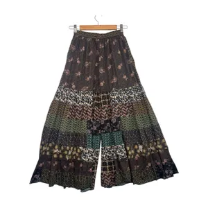 Earthbound Pants Womens Small Black Patchwork Palazzo Boho Hippie Festival Artsy thumbnail 2