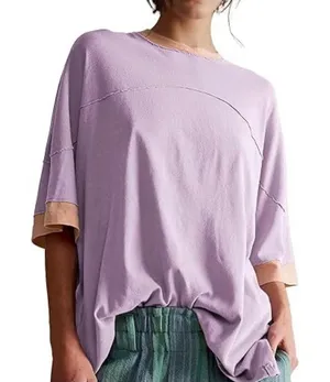 Amazon purple cotton oversized raw seam tshirt size small thumbnail 1