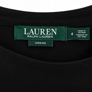 Lauren Ralph Lauren Women 4 Black Cream Floral Ruched Sheath Dress 3/4 Sleeve thumbnail 4