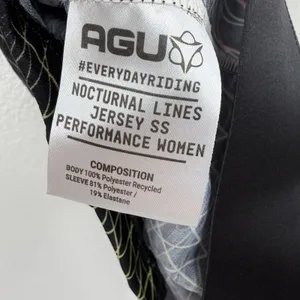 AGU Cycling Jersey Womens Large Black Multi Nocturnal Lines Performance Bike EUC thumbnail 11